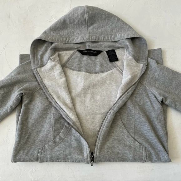 Norma Kamali Dress Sweatshirt Hoodie Dress Gray Drawstring Waist Pockets Size S - Picture 9 of 9